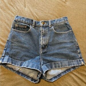 American Apparel High Waisted Jean Shorts